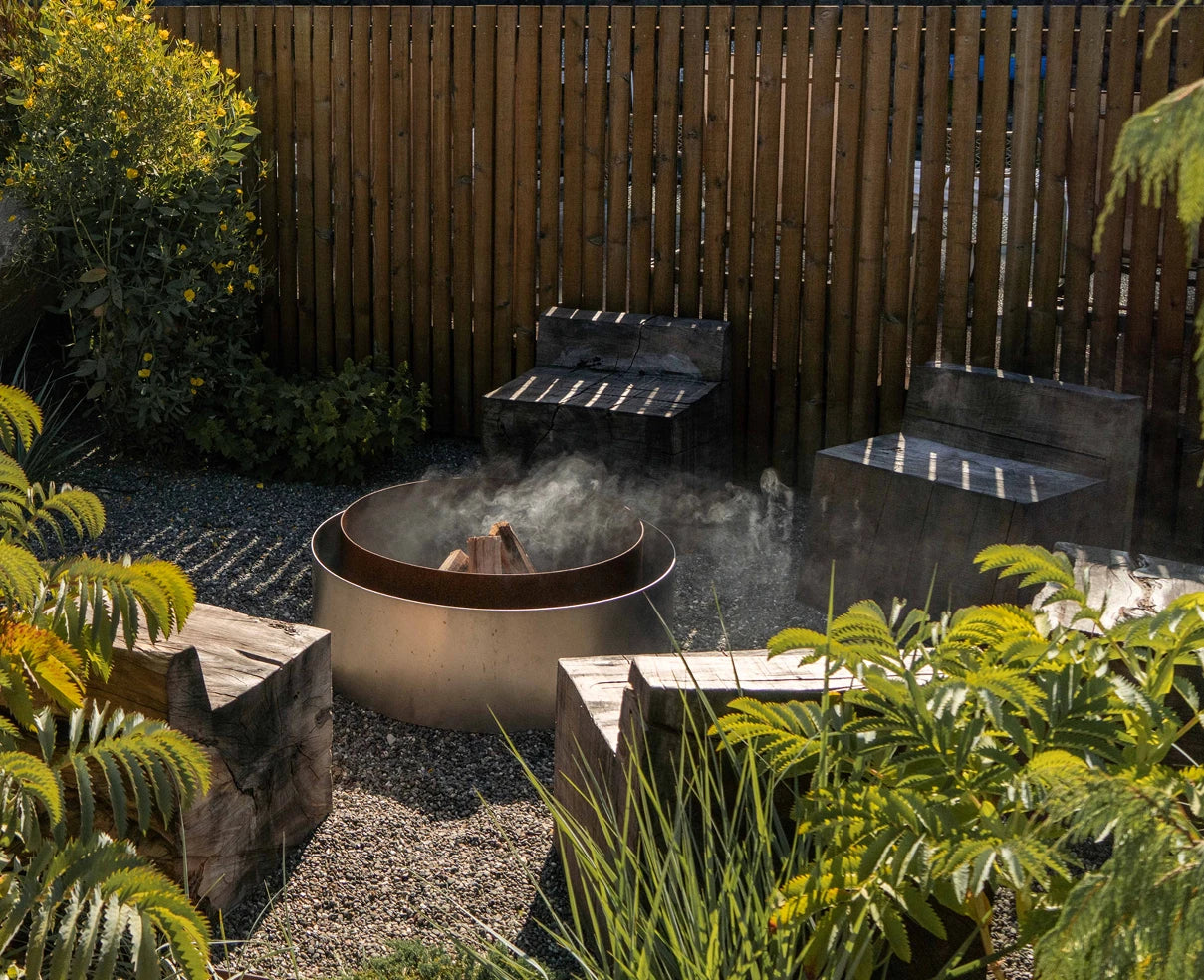 A photo of an ORCA stitched fire pit.